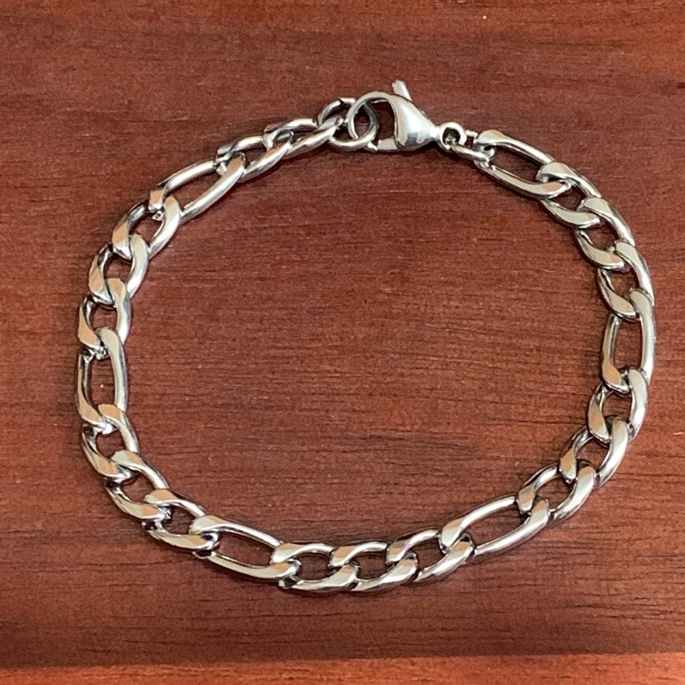 New Extra Small Stainless Steel 6mm Figaro Chain Bracelet
